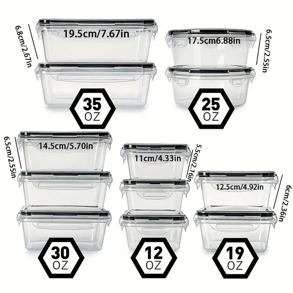Dinnerware 12 Piece Food Airtight Containers Lunch Boxes Set