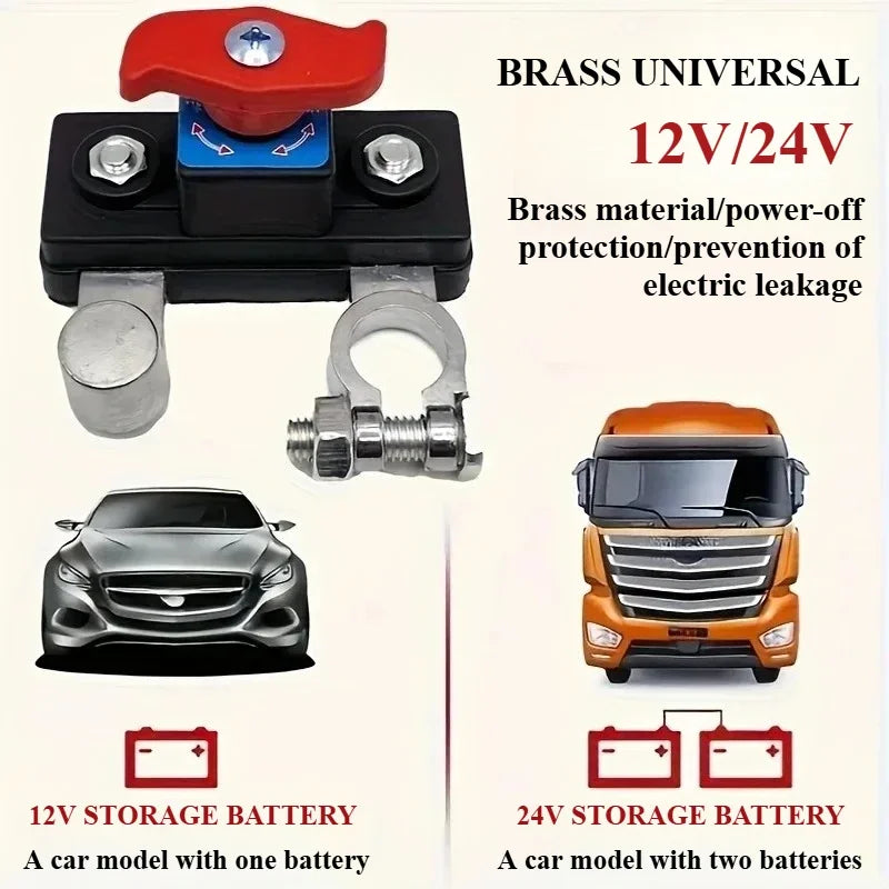Car Battery Disconnect Switch Manual Automatic Circuit Breaker Anti-Power Off Leakage Protector Universal Auto Parts 12V/24V