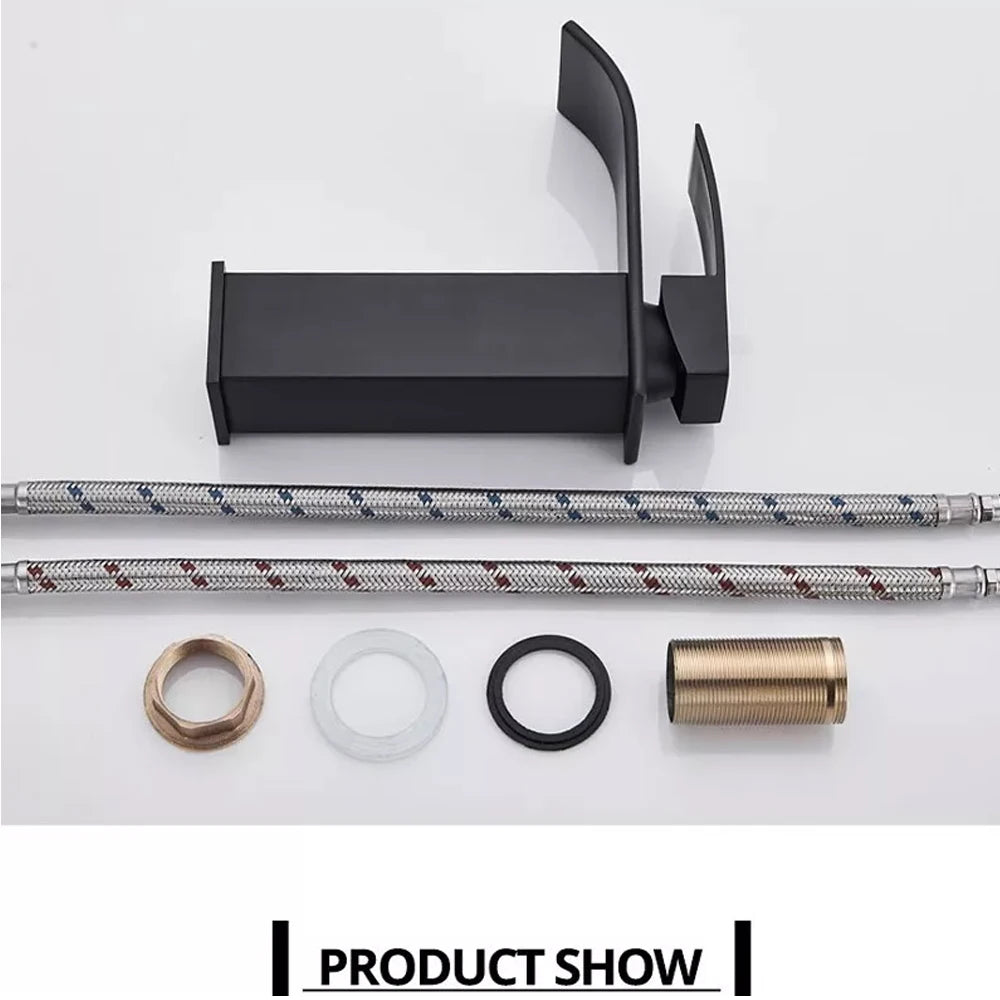 MYQualife Waterfall Bathroom Faucet Vessel Sink Mixer Tap