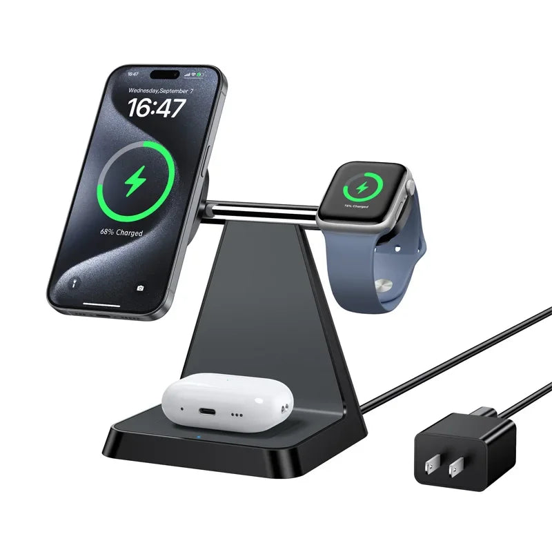 Iseyyox Magnetic 3 in 1 Wireless Charger for Apple iPhone
