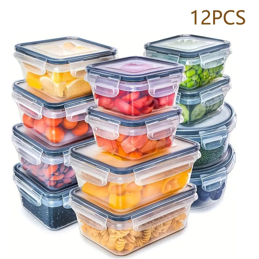 Dinnerware 12 Piece Food Airtight Containers Lunch Boxes Set