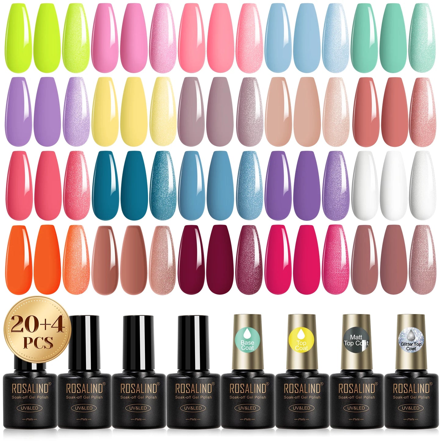 Rosalind Gel Nail Polish With Base And Top Coat 24