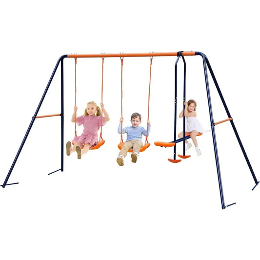 HUANZHUANG Outdoor Swing Set A Frame Heavy Duty Metal