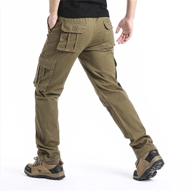 Enweig Pocket Overalls Pure Cotton Men Outdoor Work Pants