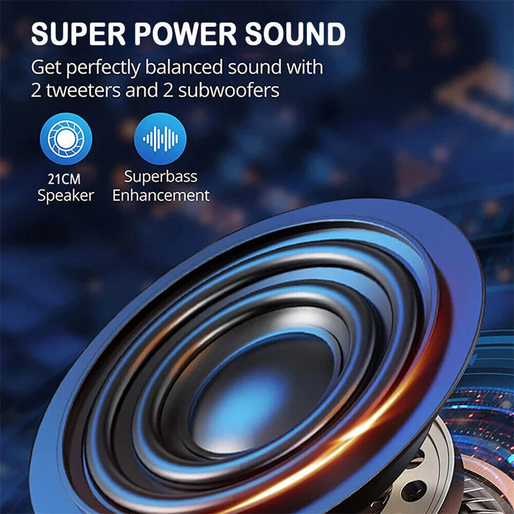 CURUK Portable 3000W Bluetooth Speaker With Subwoofer