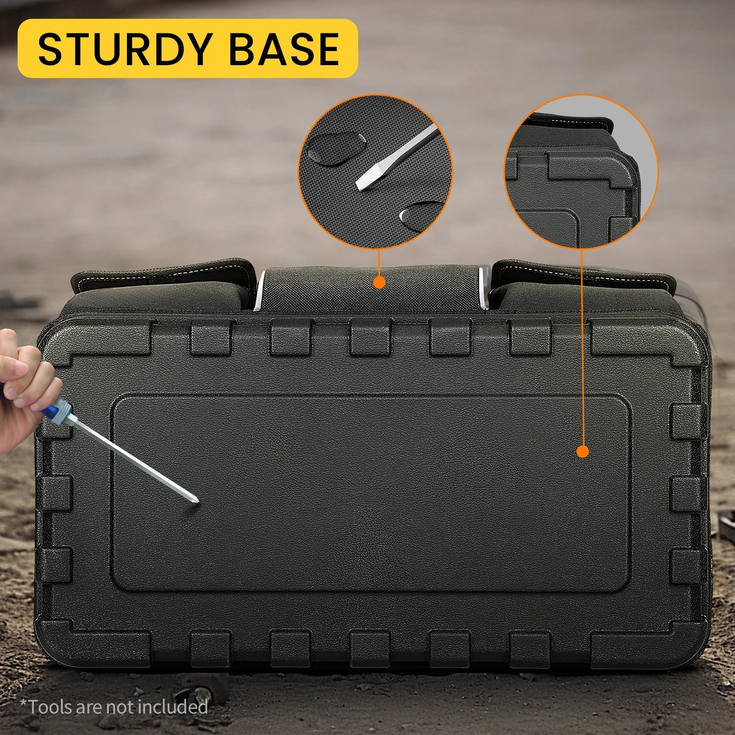 WINHUNT,Tool Bag, 20-inch Tool Organisers, 600 Denier Large Tool Bag for Home DIY & Equipment Storage, Yellow and Black