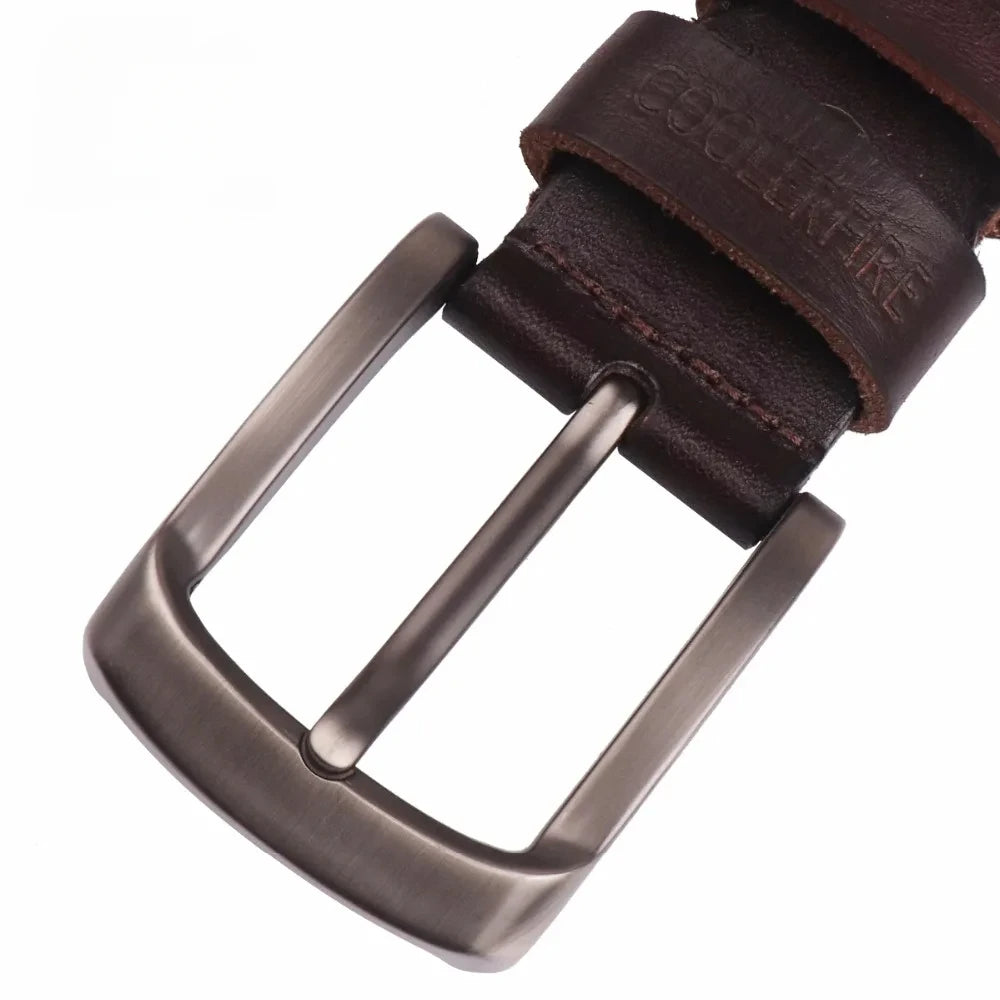 CCOOLERFIRE Full Grain Leather Mens Belt Genuine Cowhide