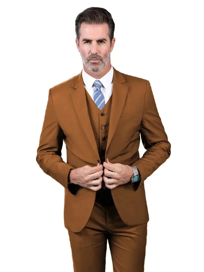 SOLOVEDRESSCN Mens 3 Piece Slim Fit Tuxedo For Wedding