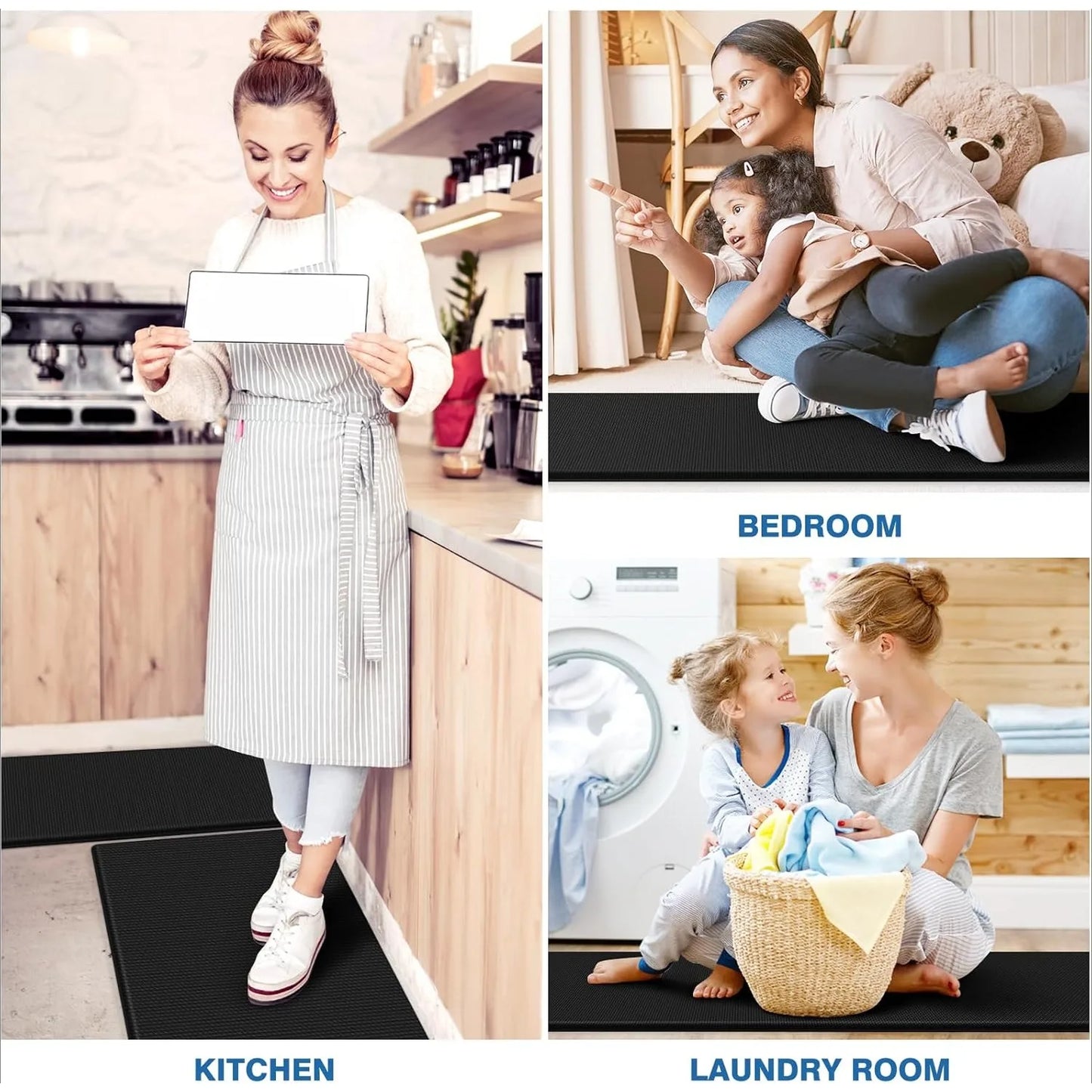 Hign-Concerned Anti Fatigue Kitchen Mat Cushioned Comfort
