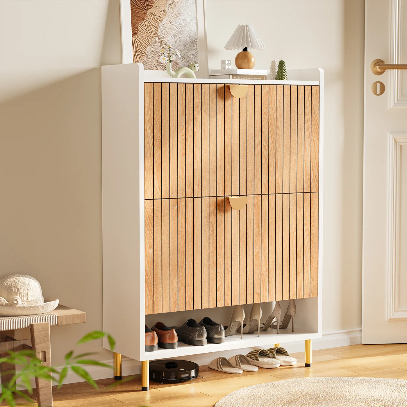 Online Goods Warehouse Shoe Cabinet With Flip Drawers