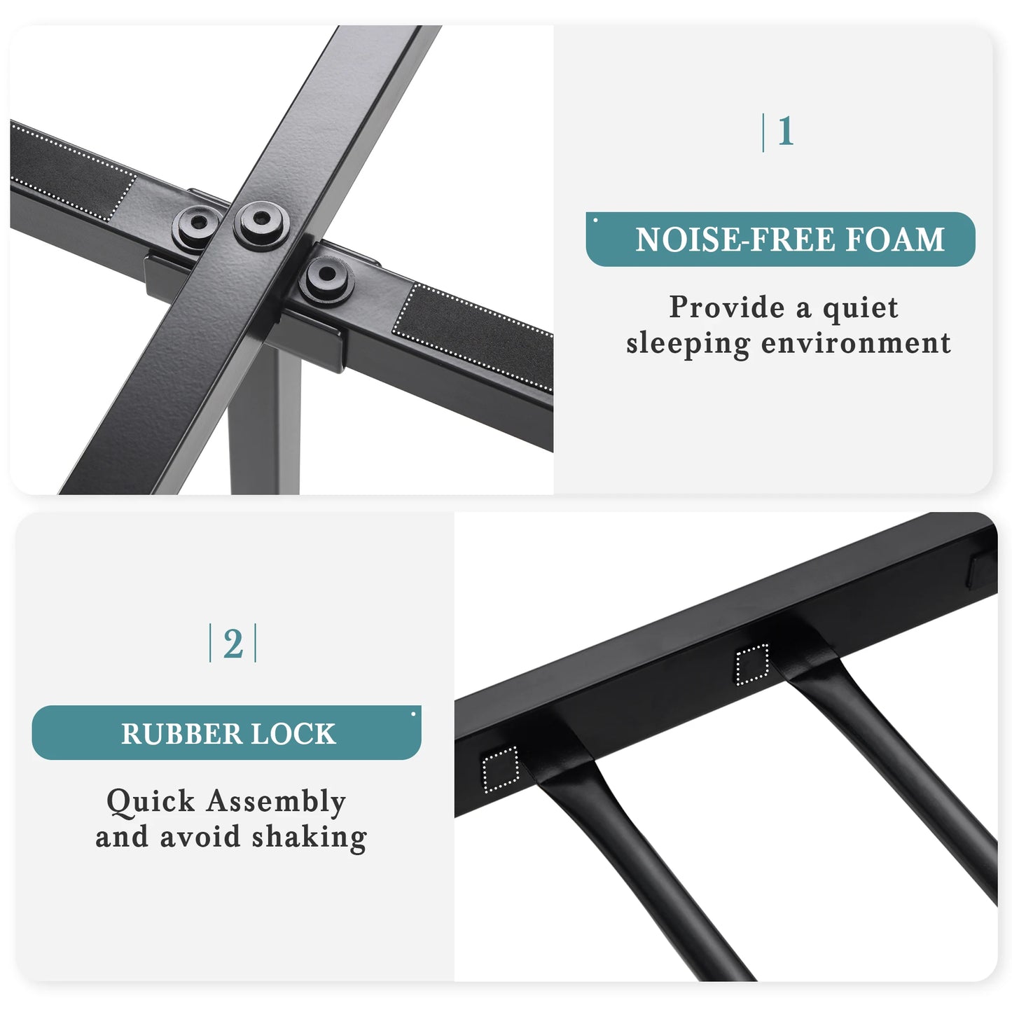 HOOMIC Metal Platform Bed Frame/Victorian Style Iron-Art Headboard and Footboard / 14 Inches Mattress Foundation Allewie
