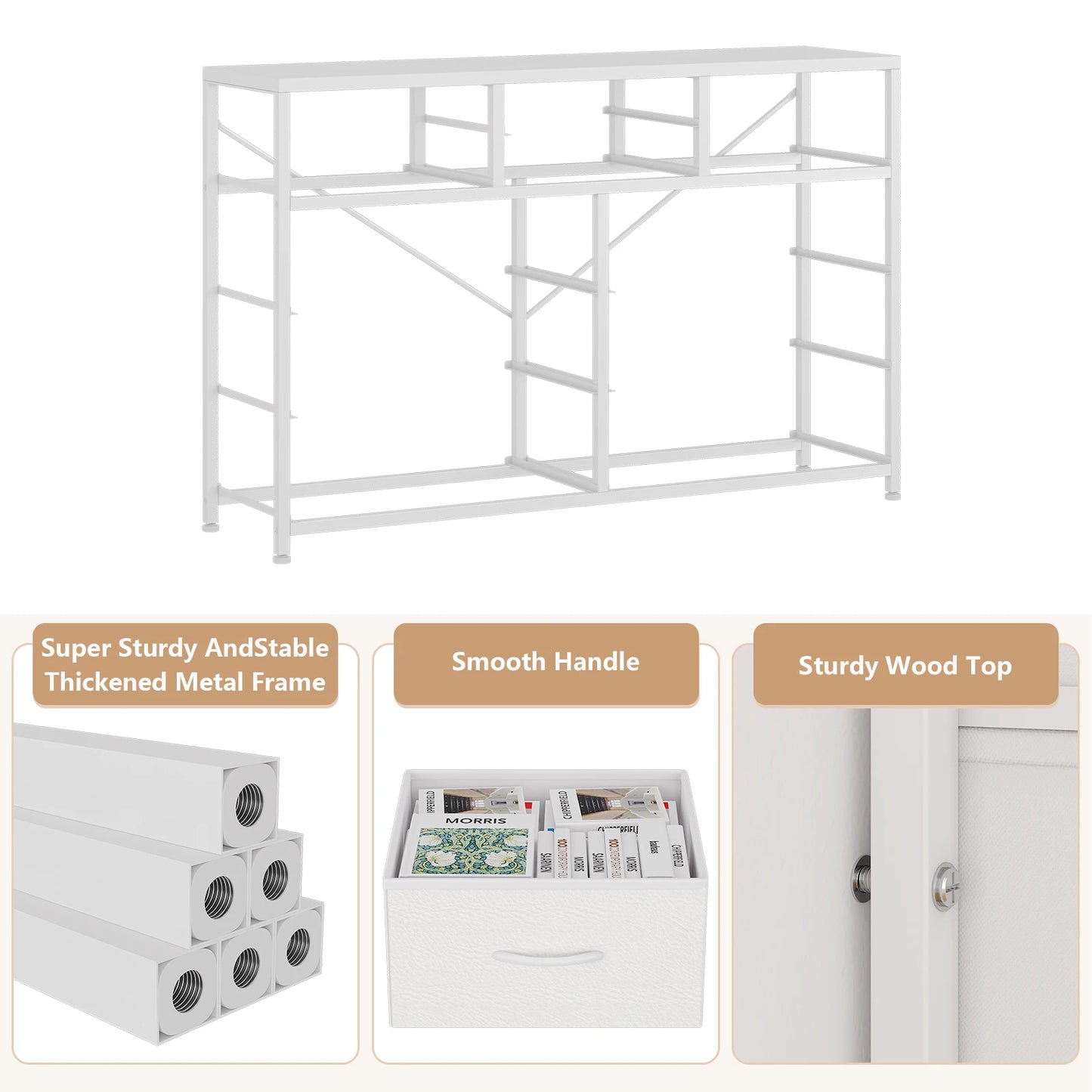 TWISTER.CK 10 Drawers TV Stand Dresser for Living Room