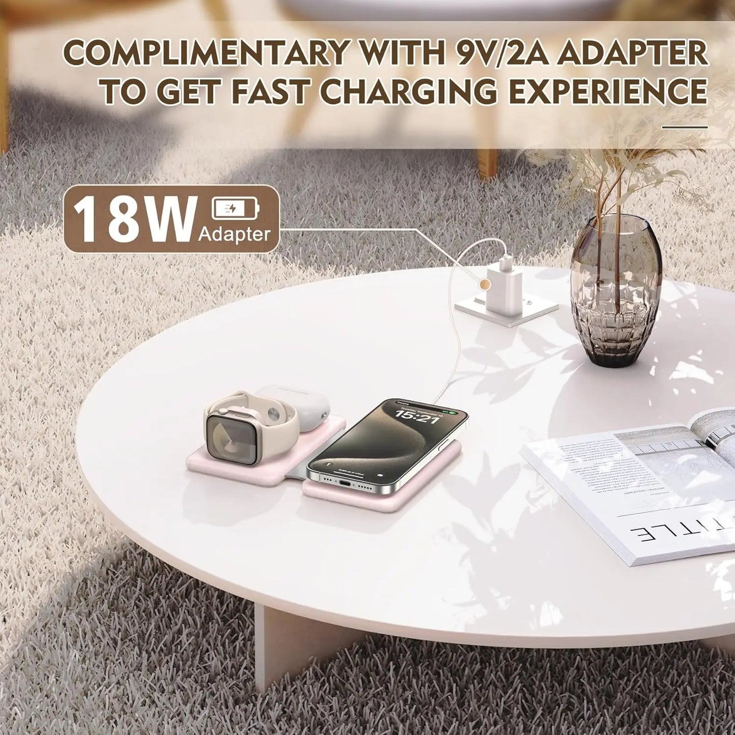 3-In-1 Travel Wireless Charger Station Magnetic Pad