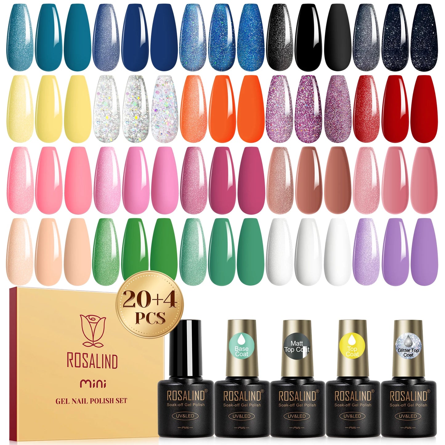 Rosalind Gel Nail Polish With Base And Top Coat 24