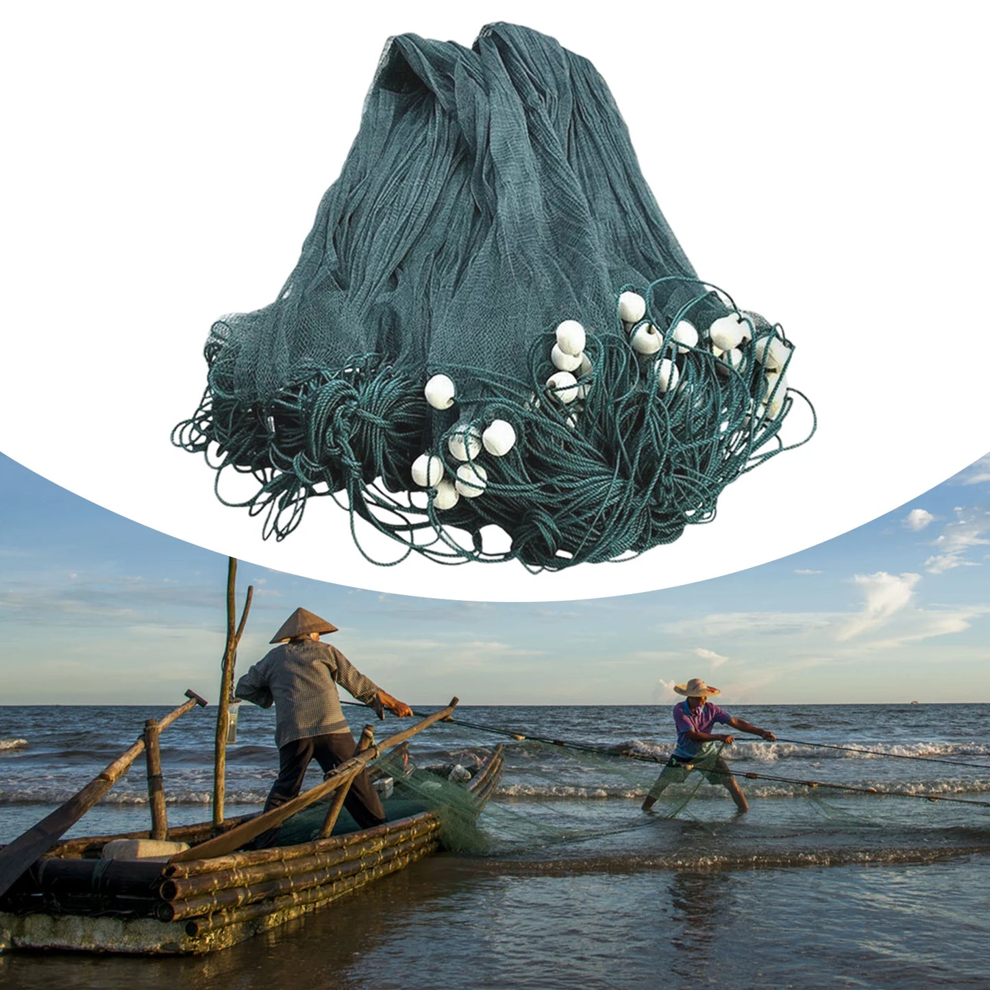 Hign-concerned Polyethylene Fishing Net Cast Net Durable