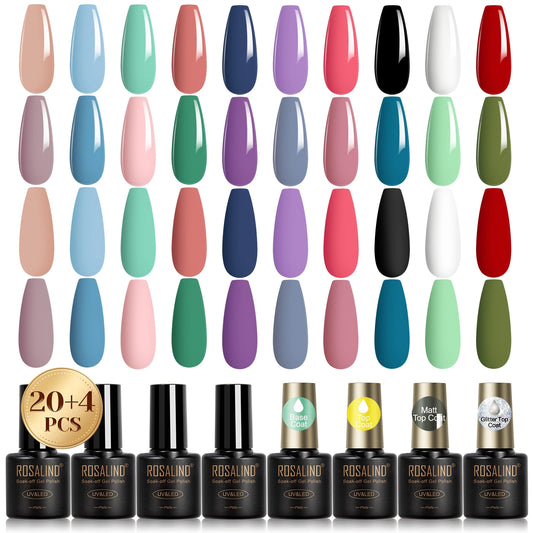 Rosalind Gel Nail Polish With Base And Top Coat 24