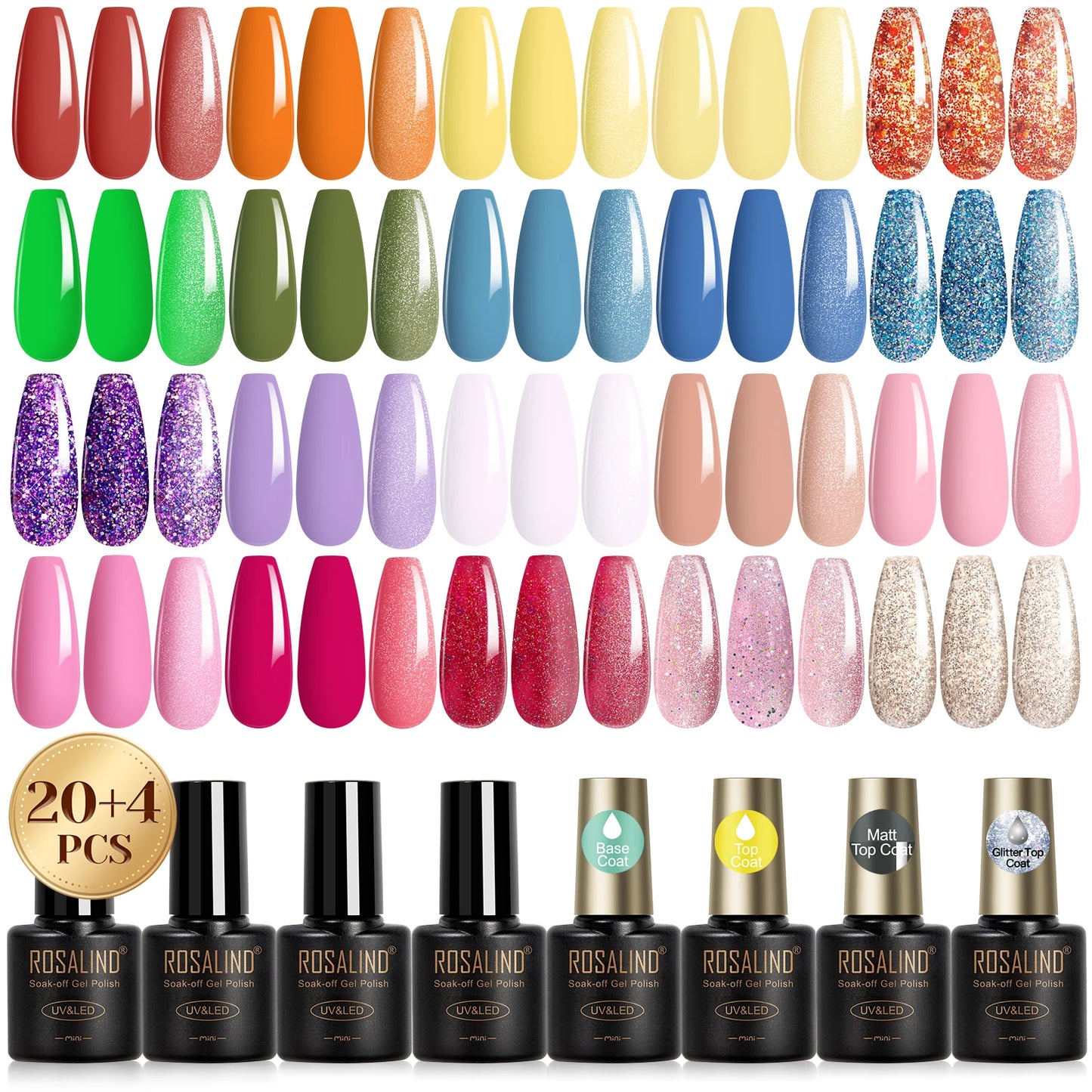 Rosalind Gel Nail Polish With Base And Top Coat 24