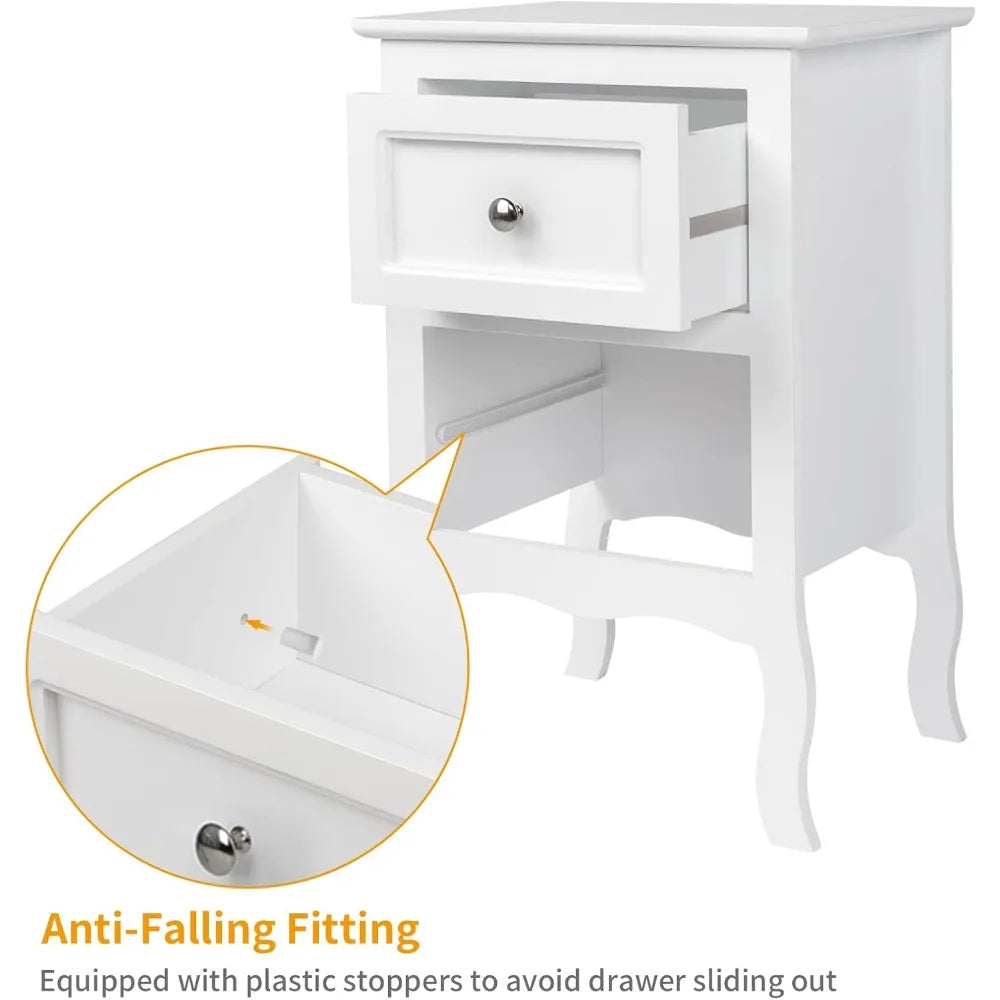Online Goods Warehouse Bedside Tables With Two Drawers Wood