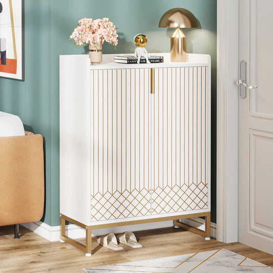 Tribesigns Shoe Cabinet With Doors Five Tier Storage