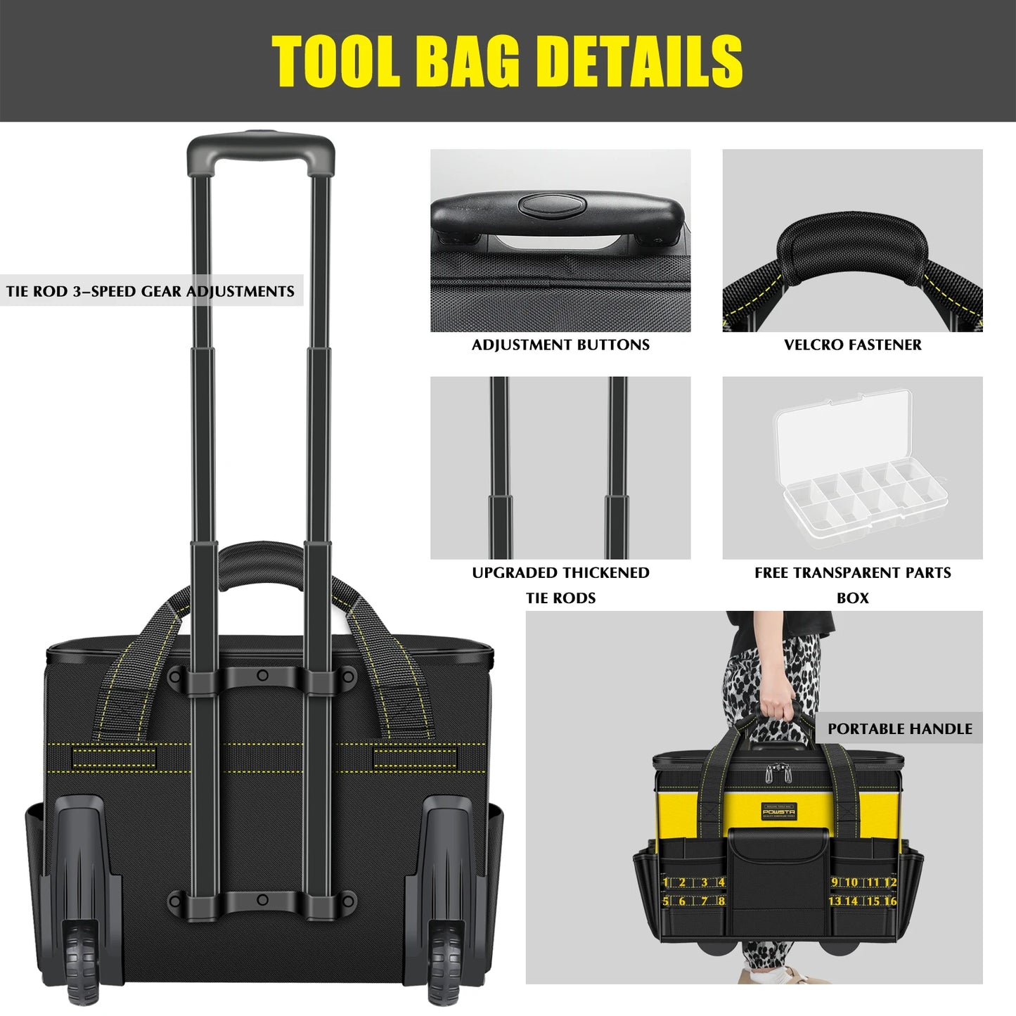 Hign Concerned Waterproof Rolling Bag Extendable Handle