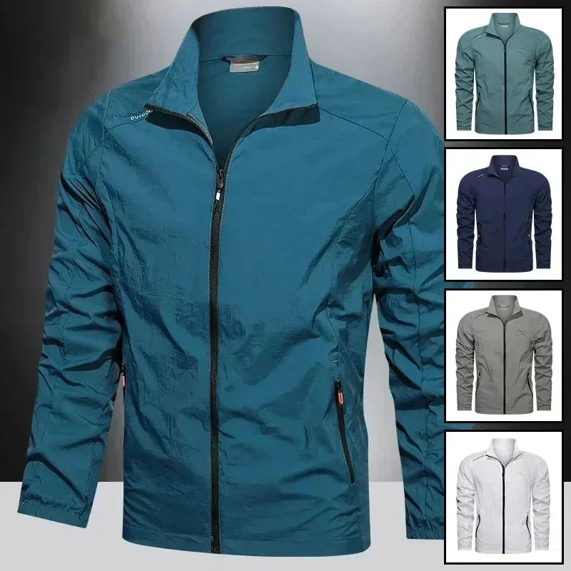 UPF100 Plus Men Windbreaker Zip Pockets UV Sun Jacket