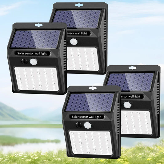 SZRSTH Solar Outdoor Lights 4 Pack Motion Sensor With 3 Modes