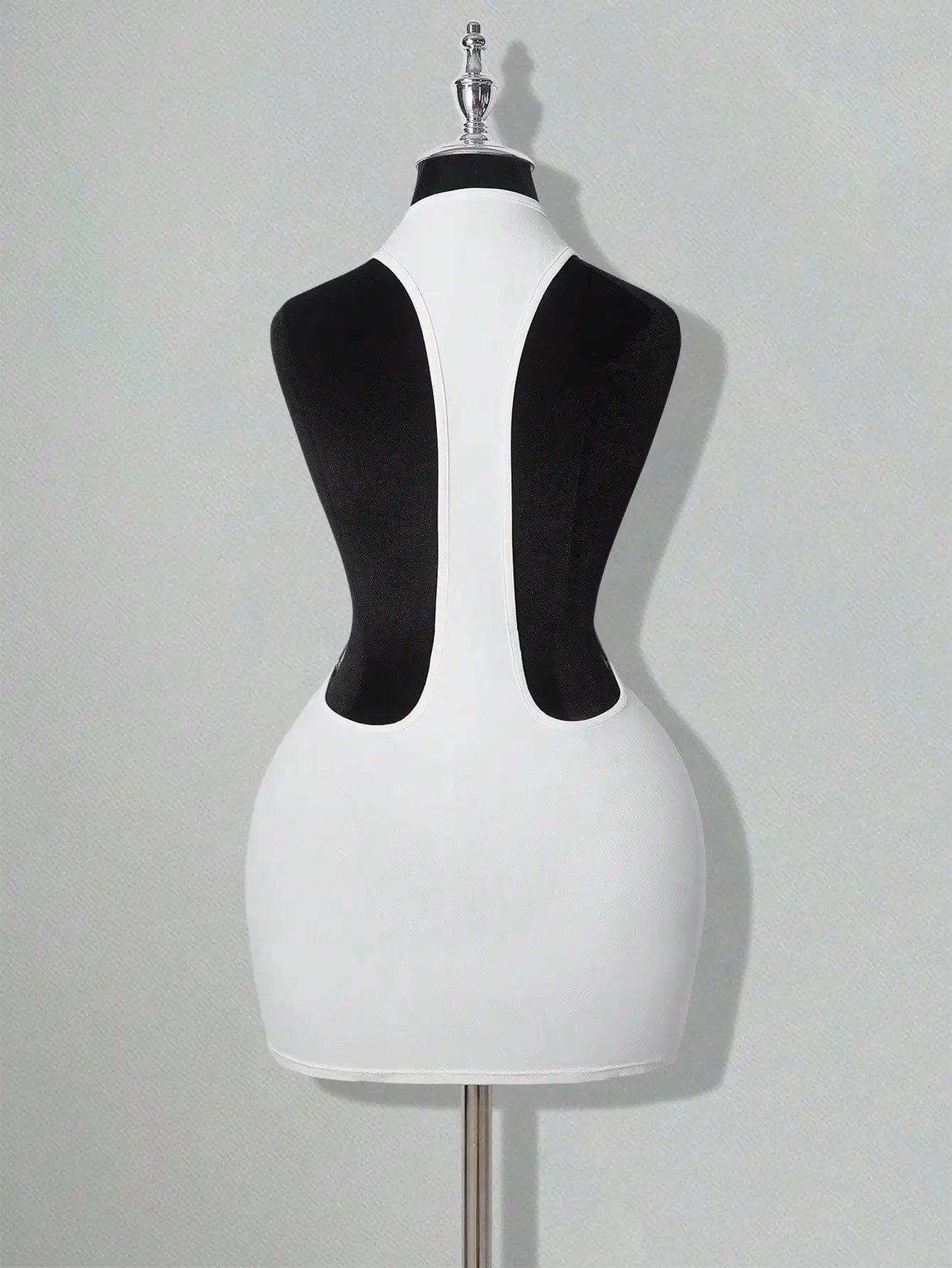 White Bodycon Mini Dress with Criss-Cross Backless Design