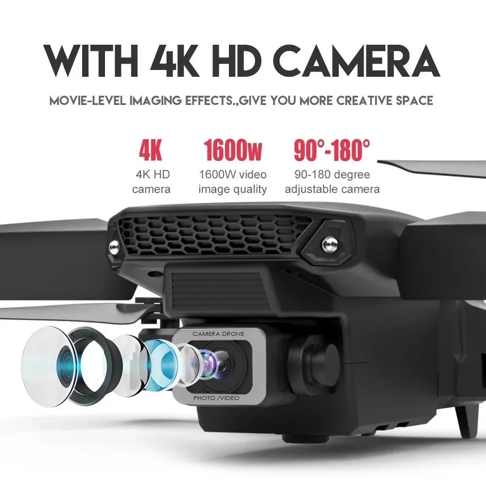 QJ RC Drone 4K Foldable FPV With 1080P UltraWide Camera