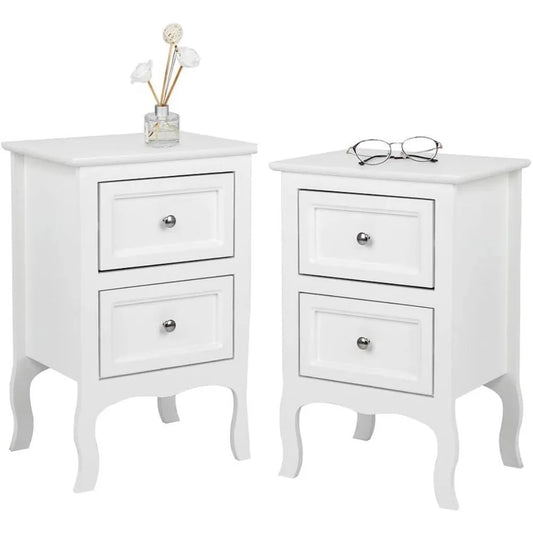Online Goods Warehouse Bedside Tables With Two Drawers Wood