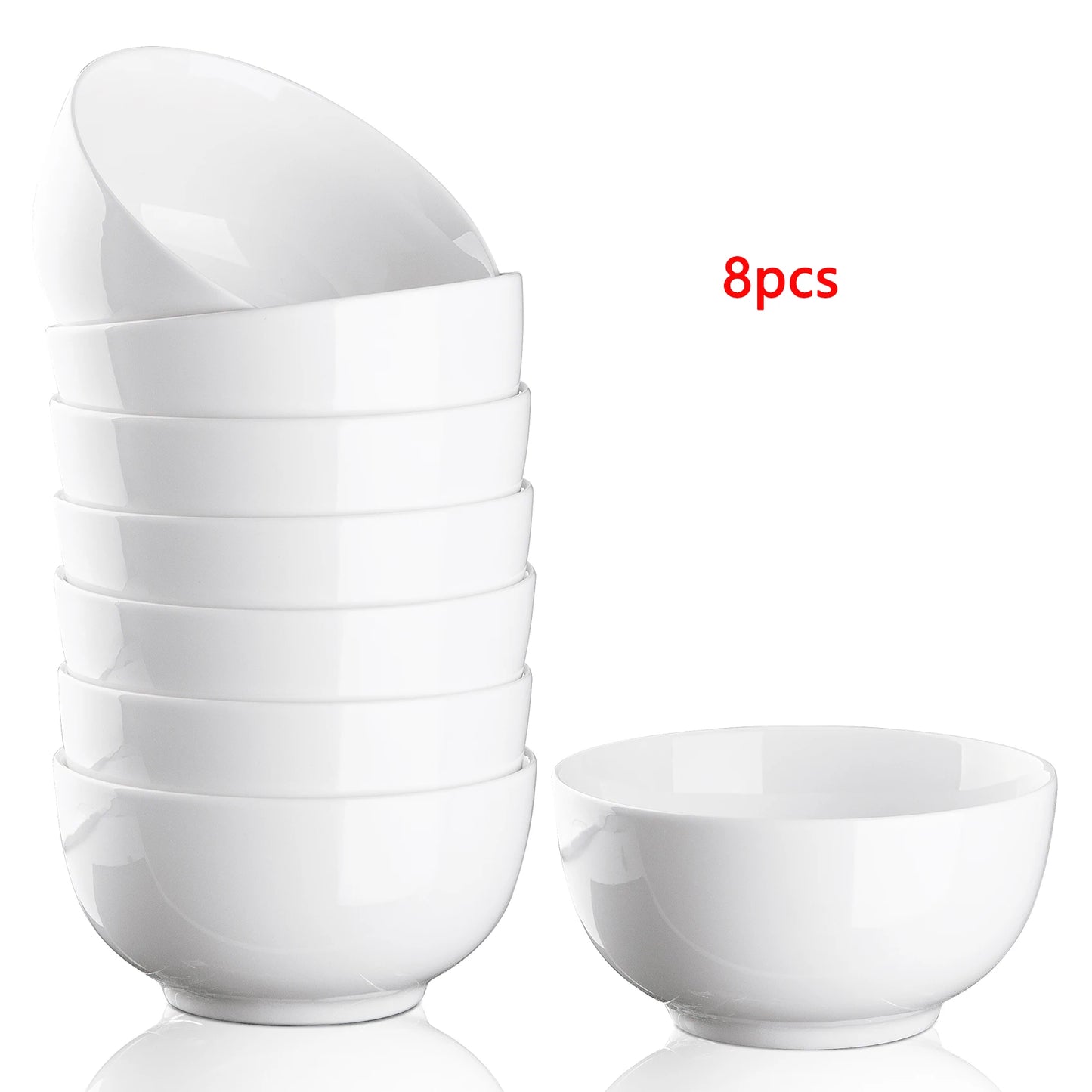 Noned Porcelain Bowls Set 8 Pack Microwave Dishwasher Safe