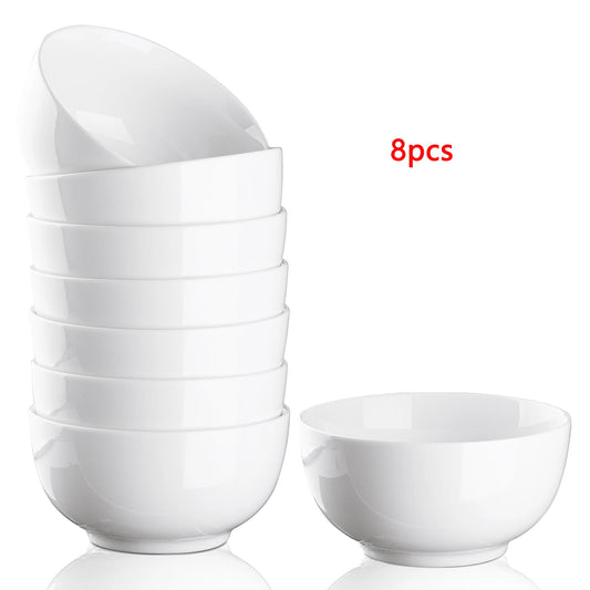Noned Porcelain Bowls Set 8 Pack Microwave Dishwasher Safe