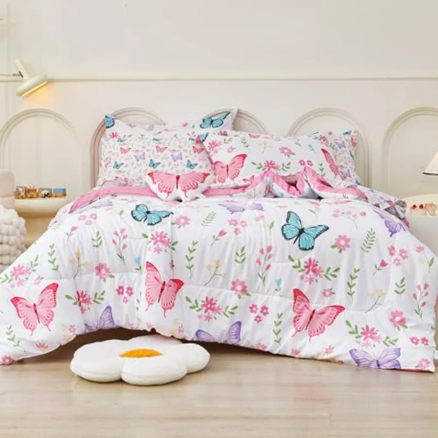 Size Comforter Sets for Girls 6 Pieces Bed in a Bag Bedding Comforter Sheet Set with Shams Decorative Toy Pillow Ultral Soft Mi