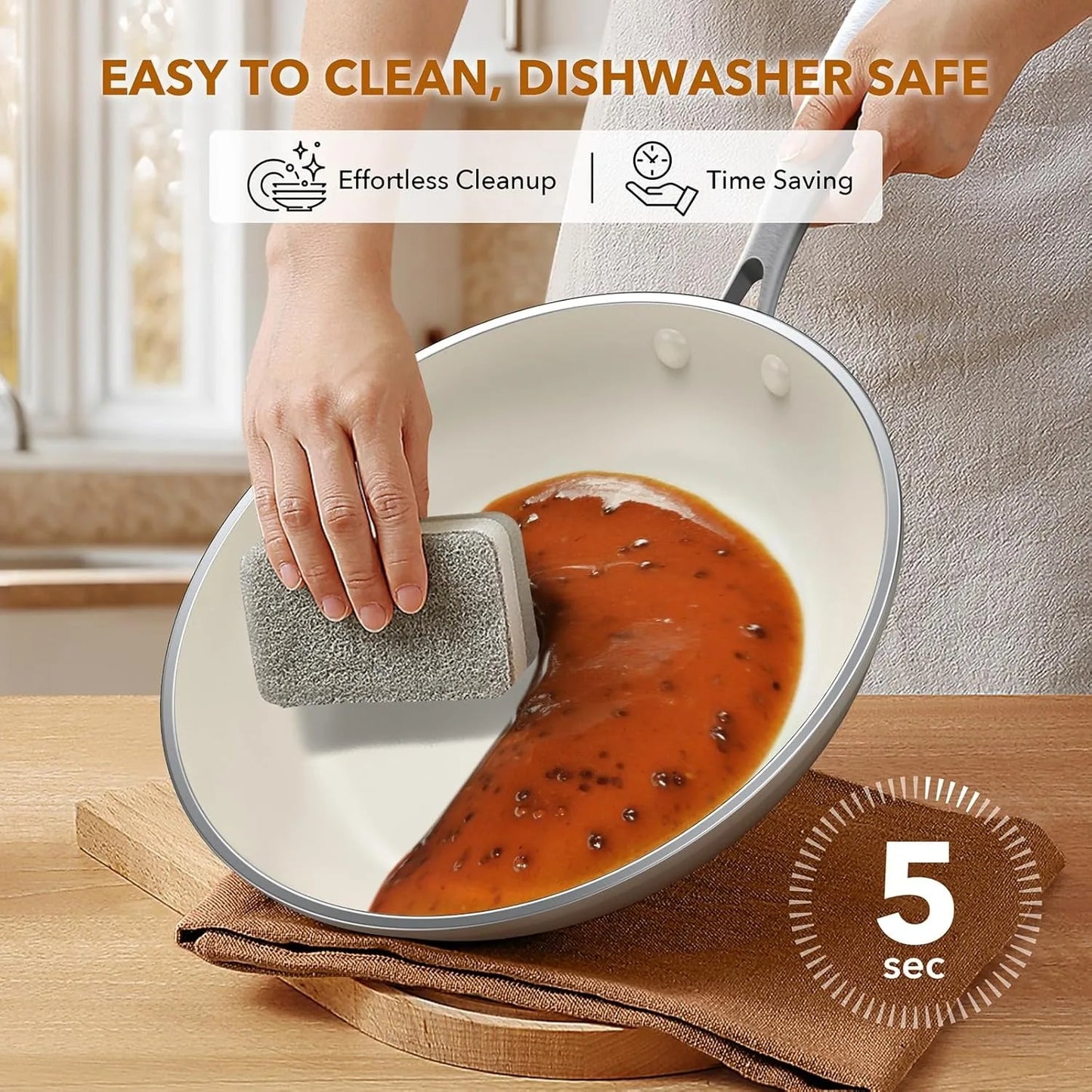 Hign Concerned Chemical Ceramic Cookware Set 11 Pcs