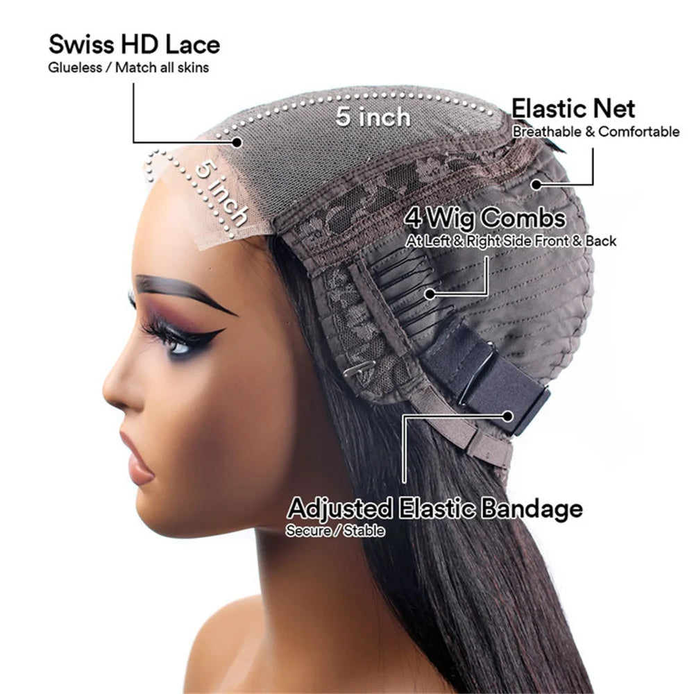 Smilegirl Water Wave Bob Wig 250 Density Glueless Lace