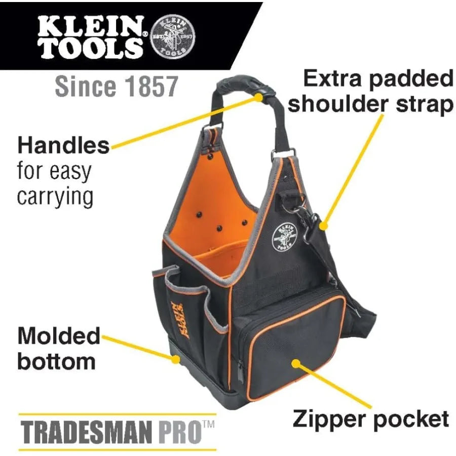 554158-14 Tool Bag Tradesman Pro Tote with 20 Pockets Made of 1680d Ballistic Weave and a Fully Molded Bottom 8-Inc