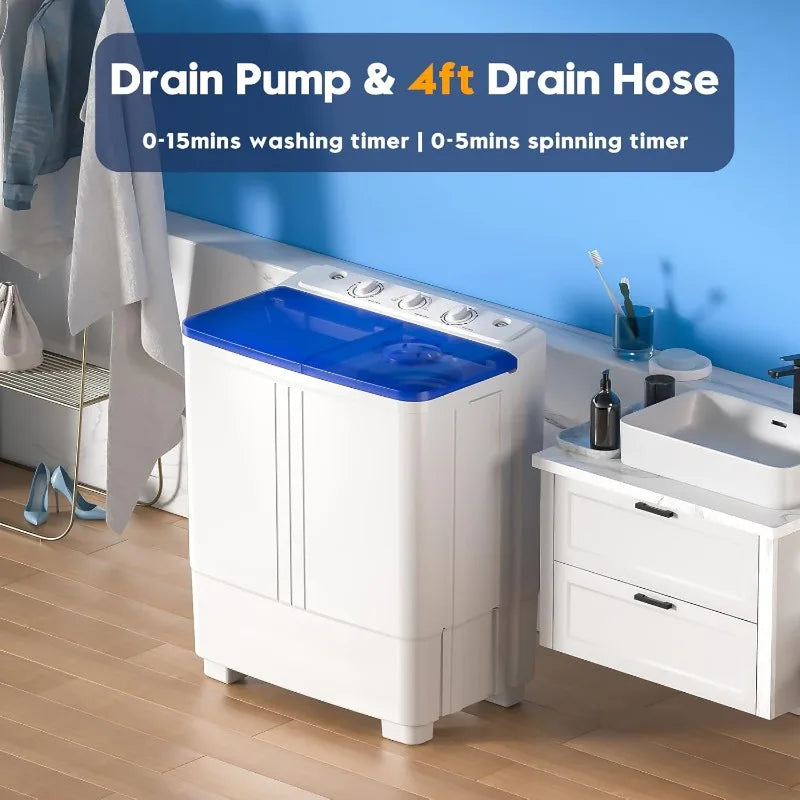 Auertech Portable Twin Tub Washer 20lb Laundry Machine