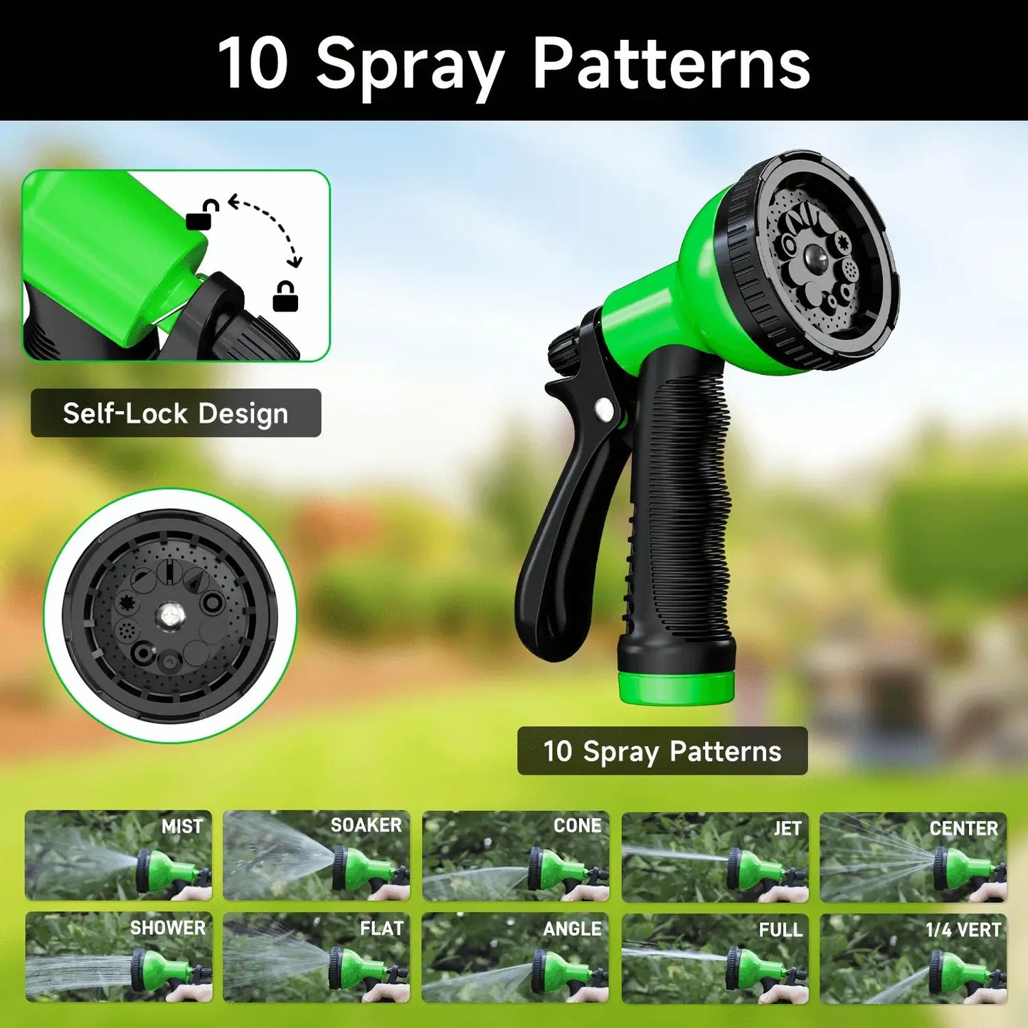 GardenJoy Expandable Garden Hose With Spray Nozzle