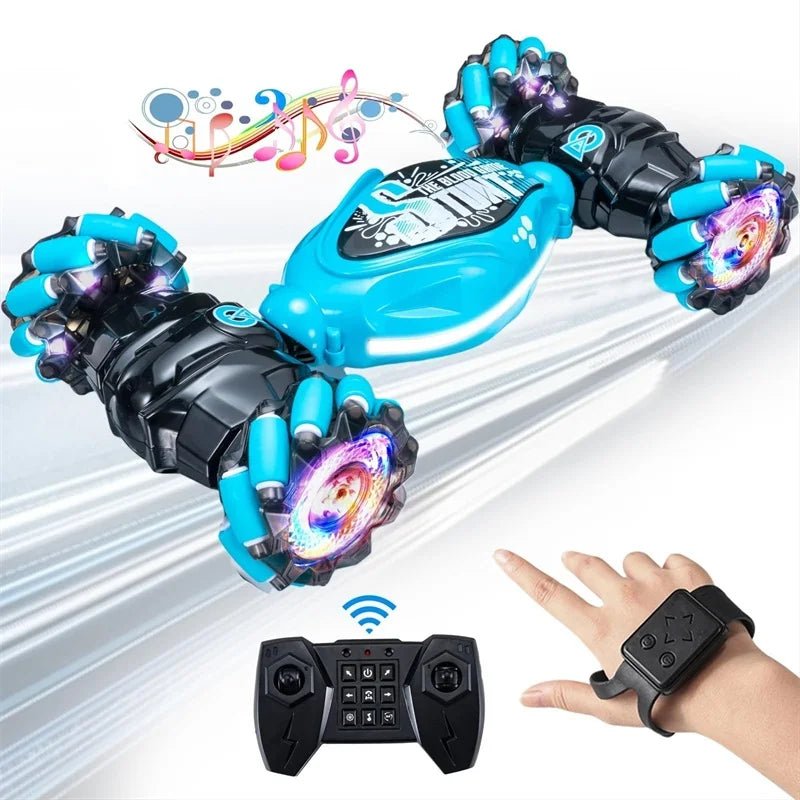 Jovow 4WD RC Drift Car Gesture Remote Stunt Toy Lights