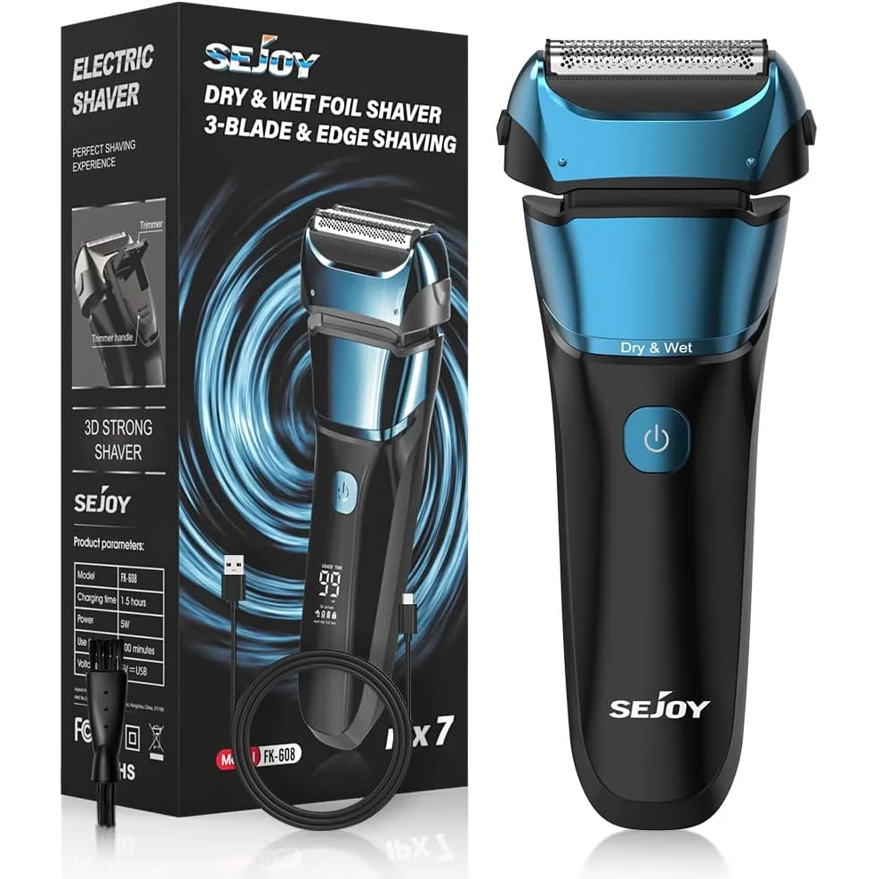 Sejoy Electric Razor For Men Foil Shaver 7500 RPM High Speed