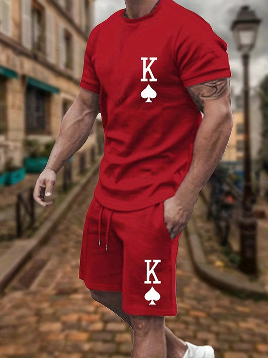 Jiangxi Mens Casual Two Piece Short Sleeve Set 3D Print