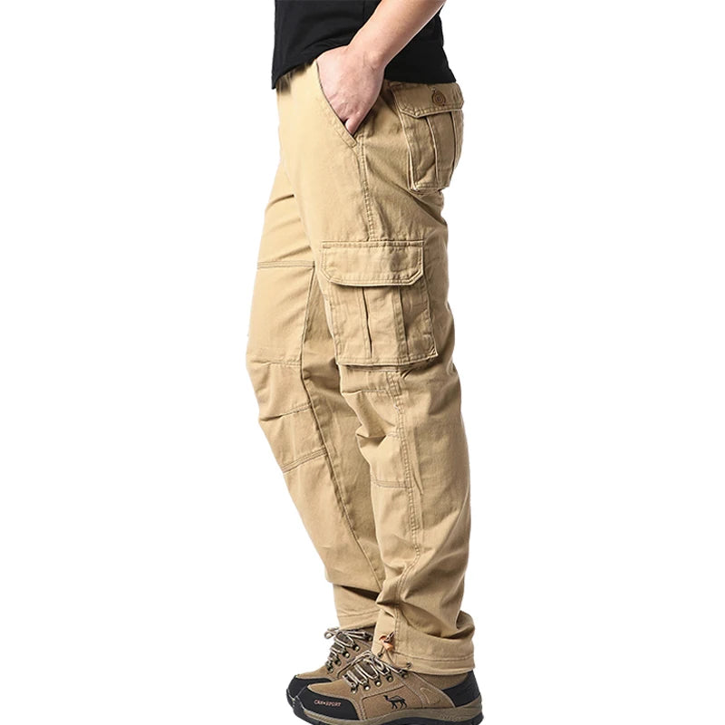 Enweig Pocket Overalls Pure Cotton Men Outdoor Work Pants
