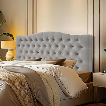 Online Goods Warehouse Linen Upholstered Tufted Headboard
