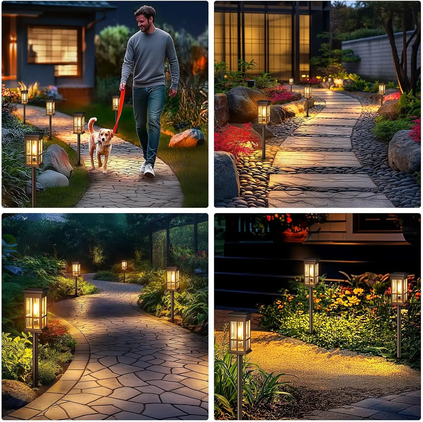 KPSTEK Solar Pathway Lights Pack Outdoor Garden Lighting