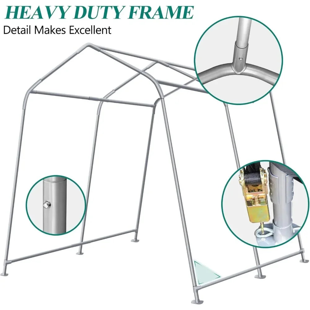 7' x 12' Outdoor Storage Shed- Heavy Duty Storage Shelter Tent with Roll-up Ventilated Door, Portable Garage Zipper Storage shed