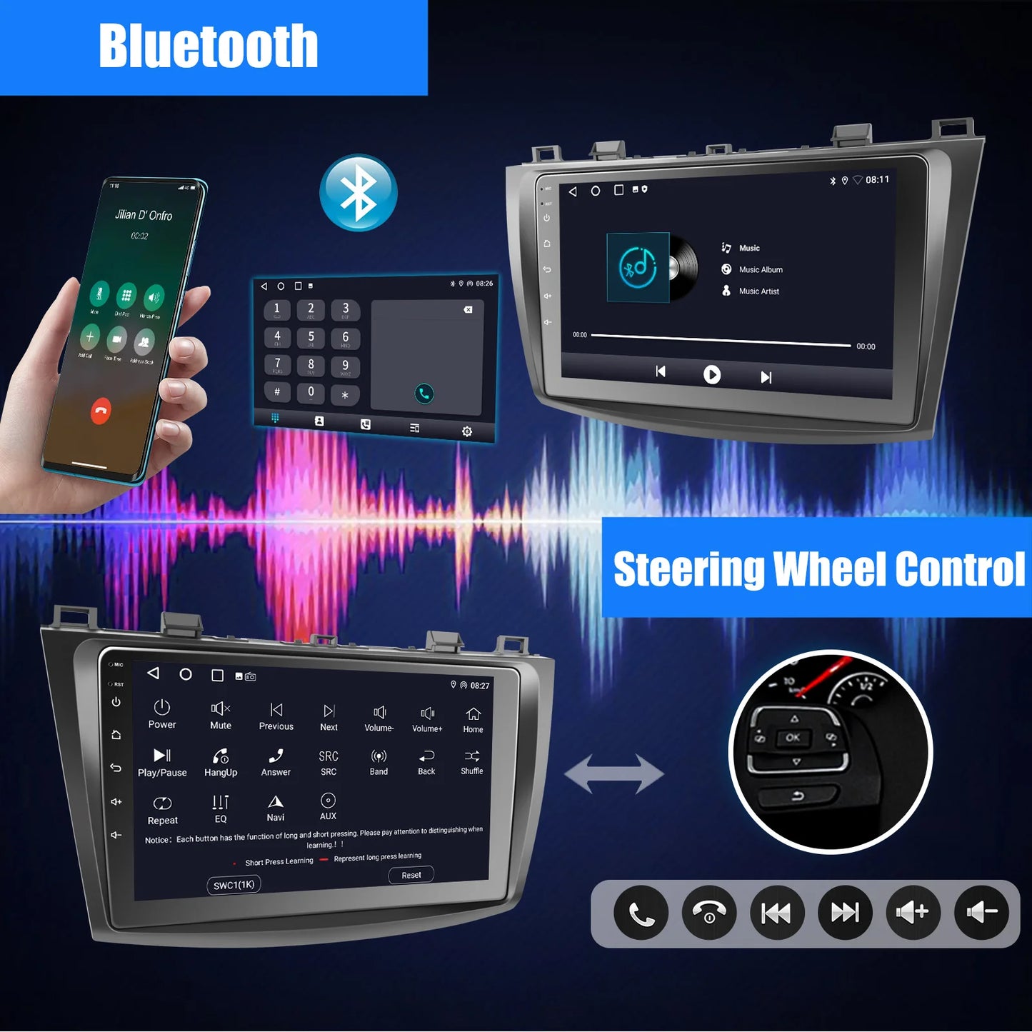 ESSGOO Mazda 3 Car Stereo With CarPlay Android Auto GPS
