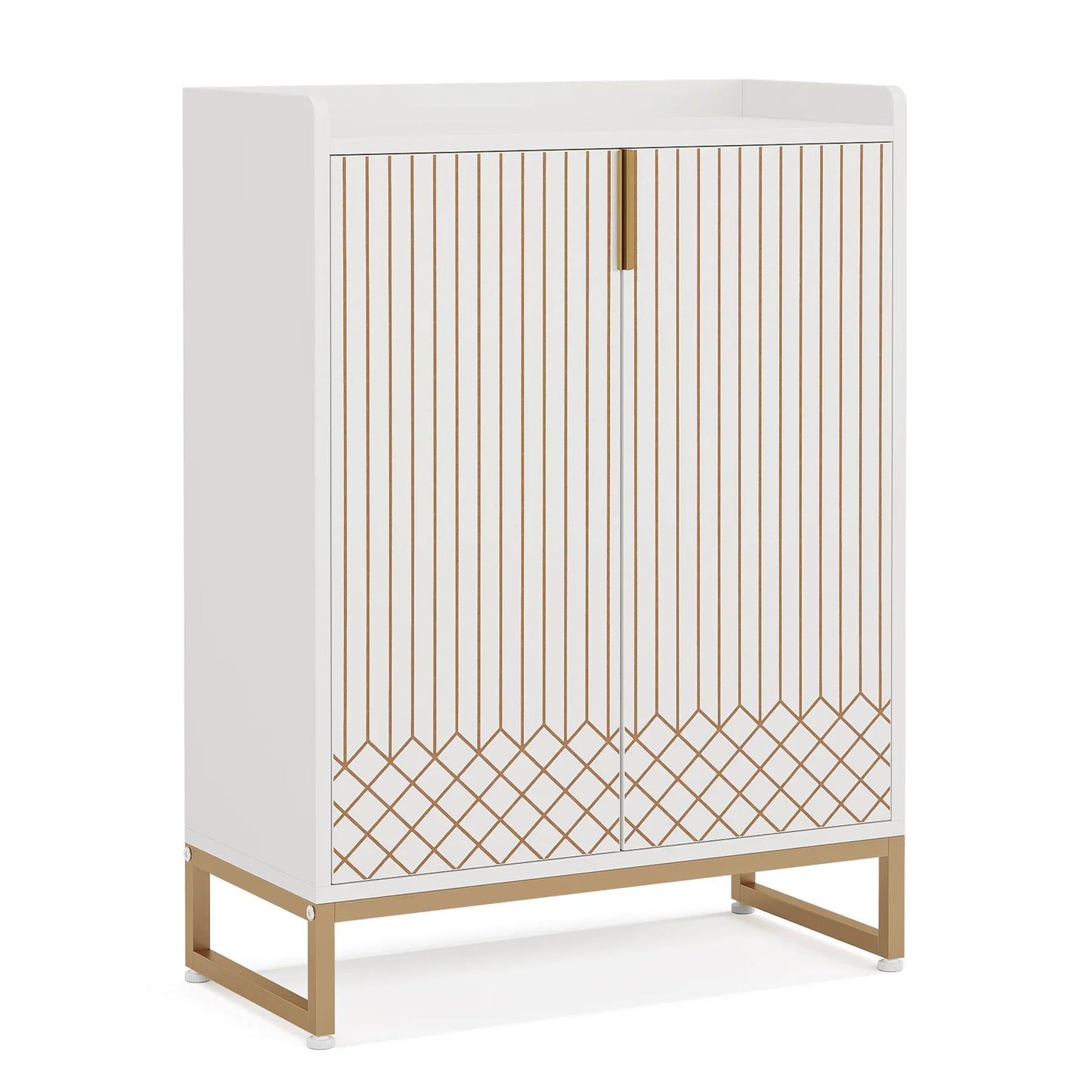 Tribesigns Shoe Cabinet With Doors Five Tier Storage