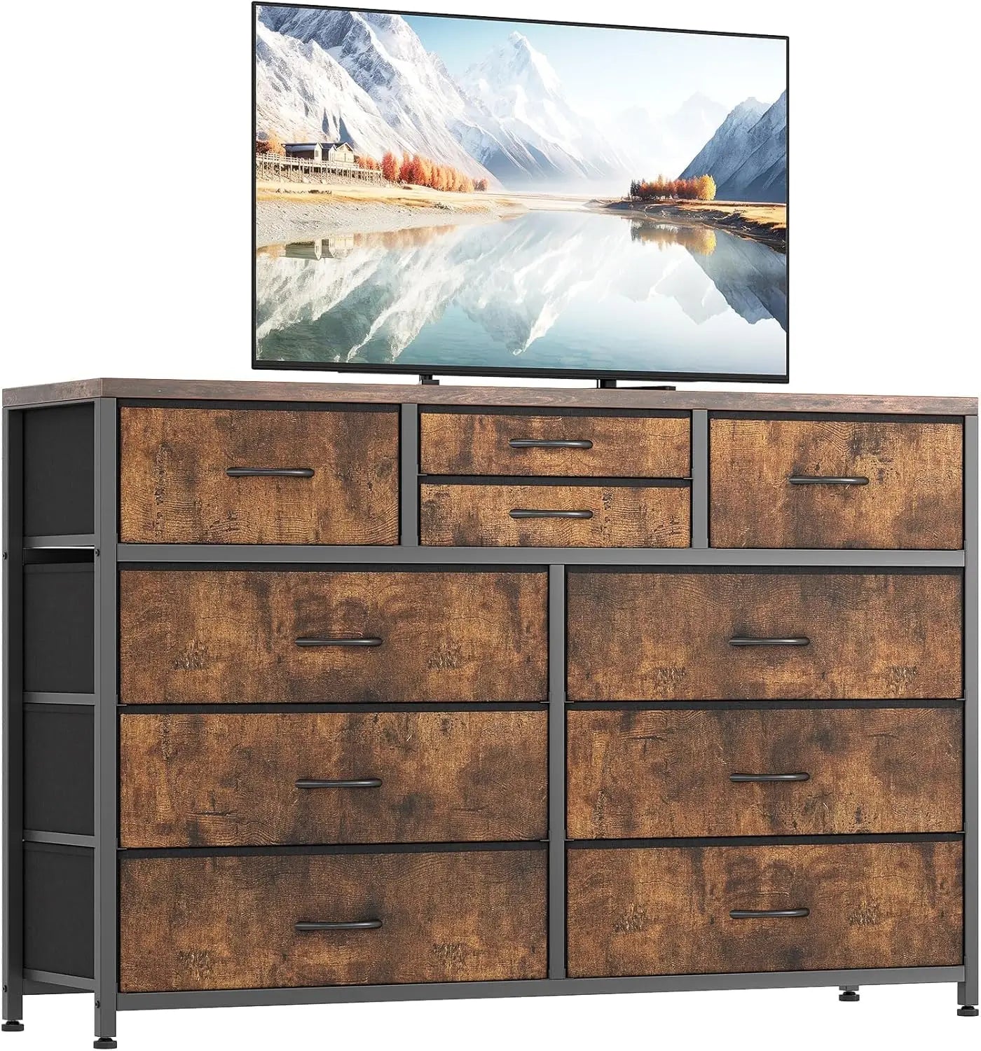 TWISTER.CK 10 Drawers TV Stand Dresser for Living Room