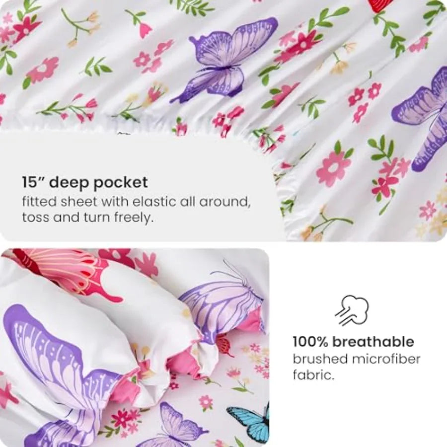 Size Comforter Sets for Girls 6 Pieces Bed in a Bag Bedding Comforter Sheet Set with Shams Decorative Toy Pillow Ultral Soft Mi