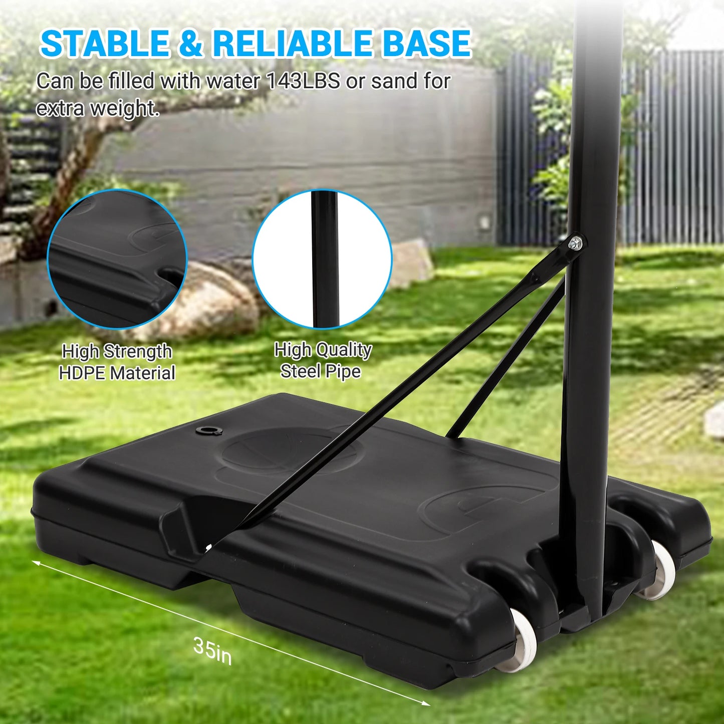HiMISSH Adjustable Outdoor Basketball Hoop Backyard