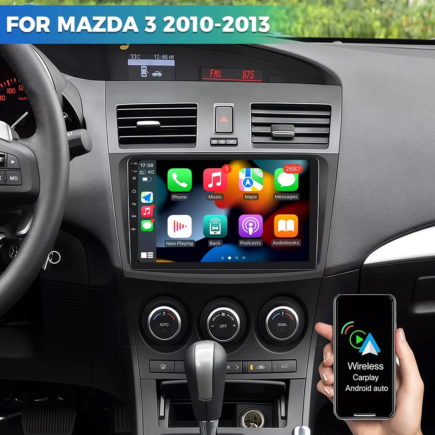 ESSGOO Mazda 3 Car Stereo With CarPlay Android Auto GPS